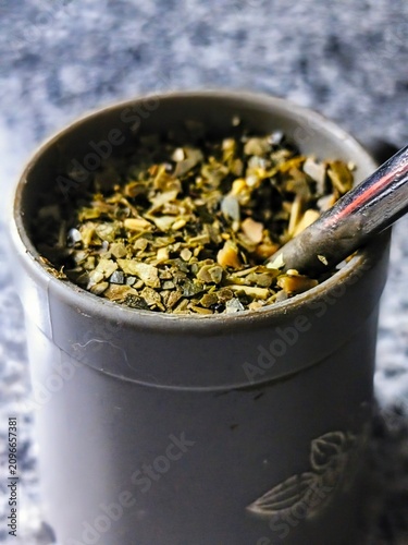 close view of a just made mate, still with no water in it