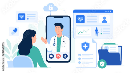 Doctor Telemedicine Consultation On Smartphone Screen.