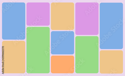 Colorful Rounded Rectangle Grid Template for Social Media Posts