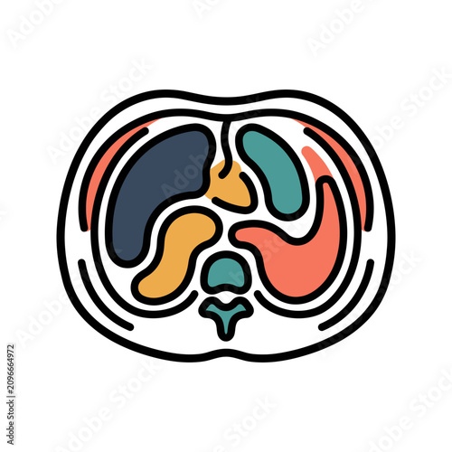 Chest CT Scan Tomography Icon for Diagnostic Center