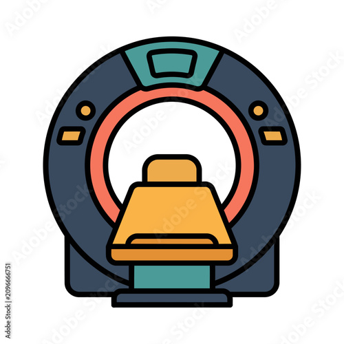 MRI Scanner Tube Machine Icon for Radiology Center
