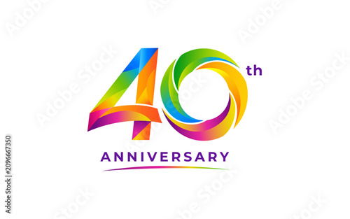 Illustration vector graphic of 40th anniversary logo design template