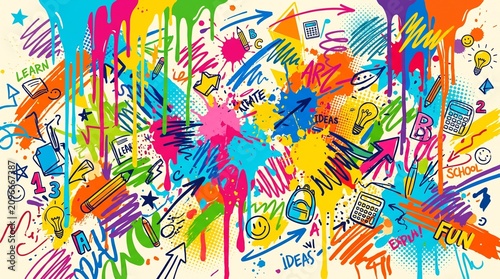 Vibrant Back to School Abstract Background