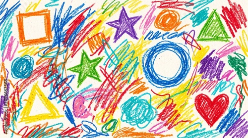 Colorful crayon scribble abstract background for back to school