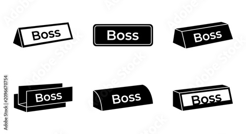 Foto Boss Nameplates, Office Desk Signs, Professional Business Labels, Leadership Des