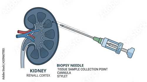 Foto Kidney Biopsy Procedure: Needle Sampling for Medical Diagnosis