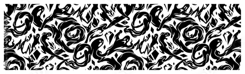 Obraz na płótnie Surreal abstract pattern with distorted faces and flowing smoke shapes in gothic