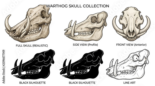 Warthog Skull Collection Various Views.