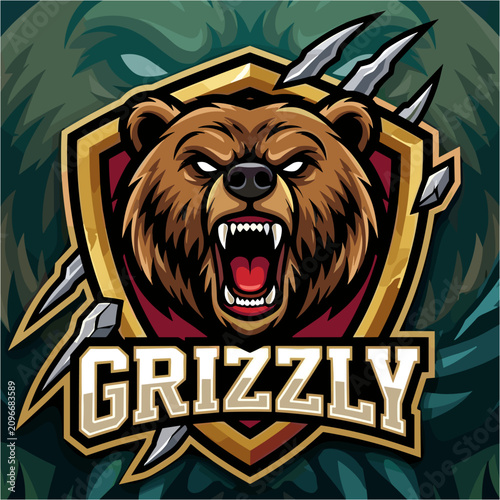 Obraz na płótnie Grizzly Ironclaw Berserker logo