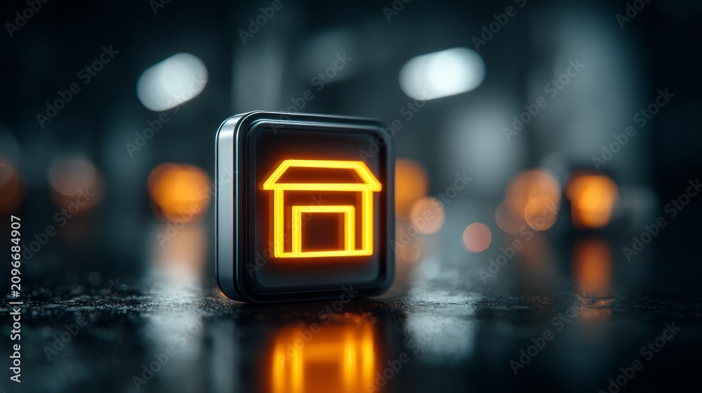 Obraz premium Icon of Warehouse Notification Concept in Logistics Environment