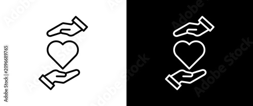 Foto Loyalty white and black icon set design