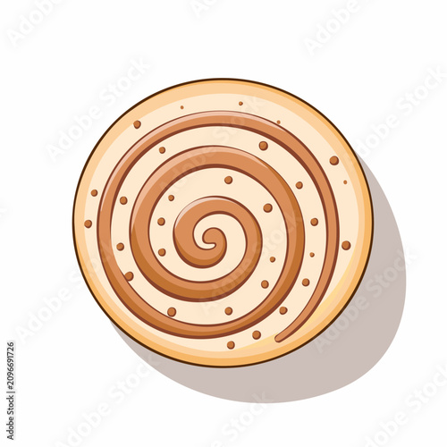 Minimal Cinnamon Roll Flat Vector Illustration
