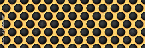 Foto Gold seamless perforated metal sheet realistic texture