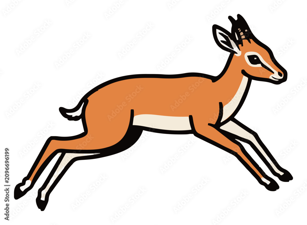 Fototapeta premium Dik-dik antelope jumping isometric vector illustration. Generative AI