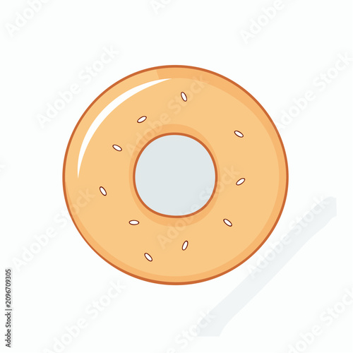 Minimal Bagel Flat Vector Illustration