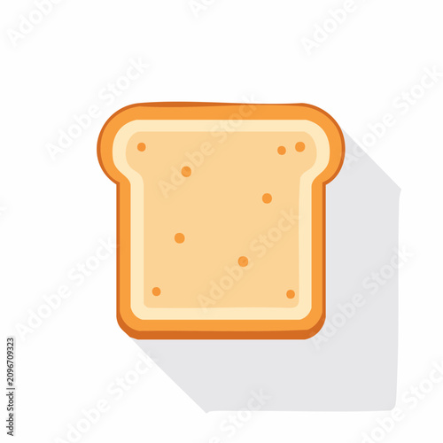 Minimal Toast Slice Flat Vector Illustration