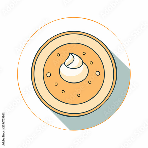 Minimal Cream Puff Flat Vector Illustration