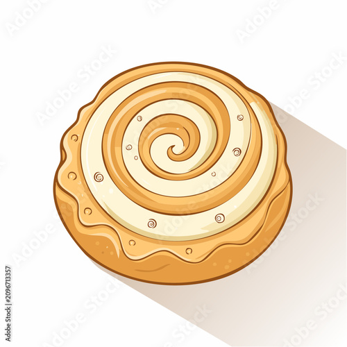 Minimal Danish Pastry Flat Vector Illustration