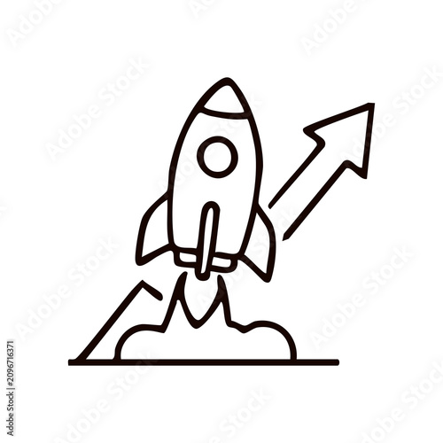 Fotografie Innovative Business Project Rocket Launch and Financial Acceleration Trend Icon