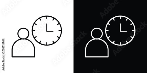 Photos Office hours icon line illustration group
