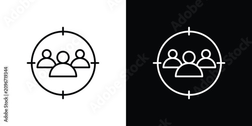 Obraz na płótnie Target audience icon line illustration group