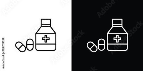 Tableau sur toile Supplement icon line illustration group
