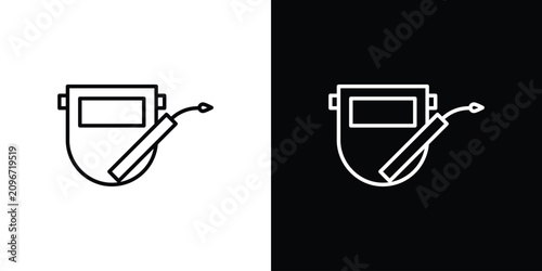 Canvastavla Welding icon line illustration group