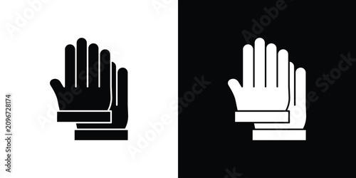Tableau sur toile Gloves icon line pictogram set