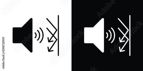 Bild auf Leinwand Soundproof icon line pictogram set