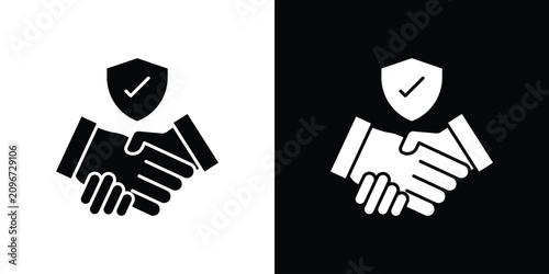 Tableau sur toile Trust icon line pictogram set