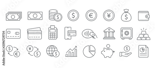 Foto Minimalist line art collection of religious symbols.