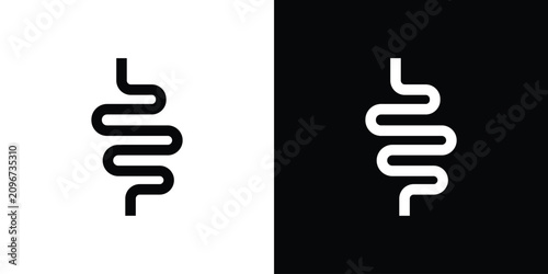 Foto Intestine icon minimal artwork bundle