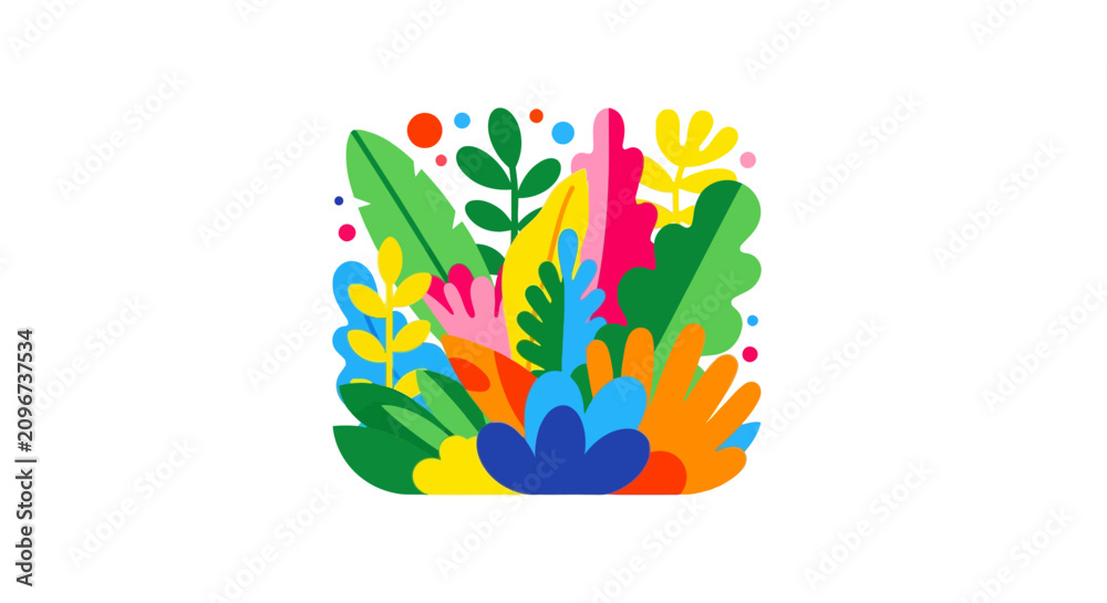 Obraz premium Colorful illustration of various flowers.
