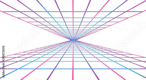 Colorful intersecting grid lines pattern.