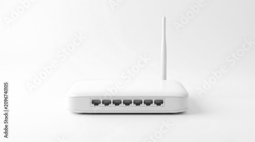 Obraz na płótnie White wireless internet router with ethernet ports