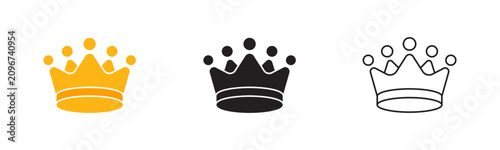 Fotografie Royal crown icon set