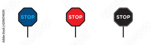Fotografie Stop sign icon set
