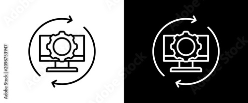 Tableau sur toile Recovery white and black icon set design