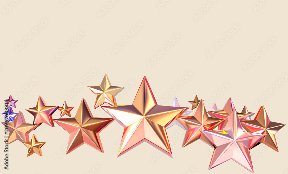 Fototapeta premium Colored stars on a neutral background. Popular beautiful pattern for designers, marketers, advertising. Greeting card. Object, symbol, holiday.