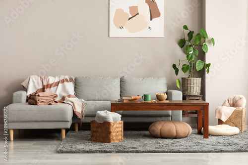 Cozy living room interior w...