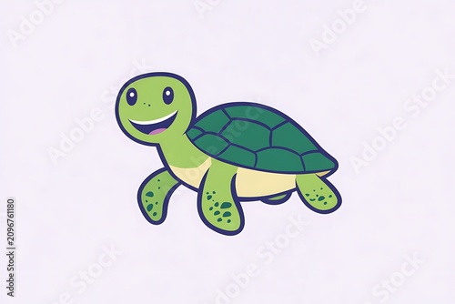 Happy cartoon sea turtle