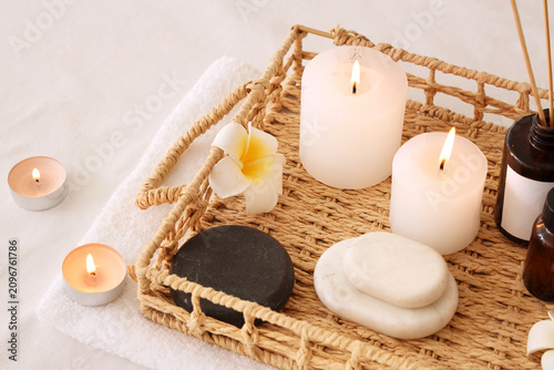 Spa treatment setup with li...