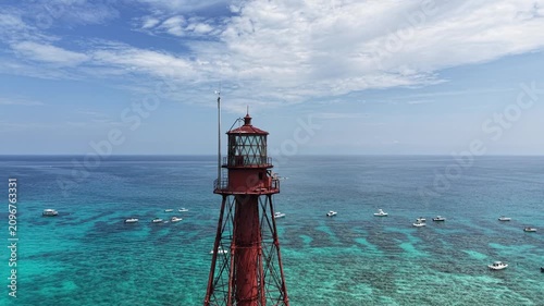 A gorgeous day overlooking Sombrero Key Reef Lighthouse near Marathon in the Florida Keys.
