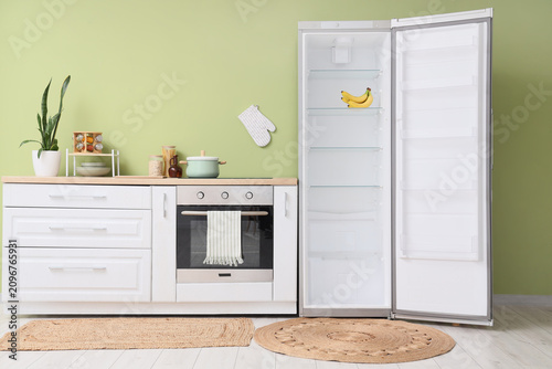 Modern kitchen interior wit...