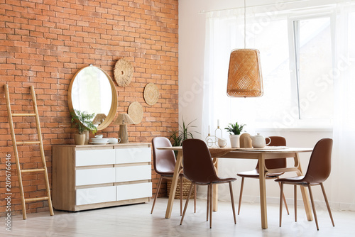 Modern dining room interior...