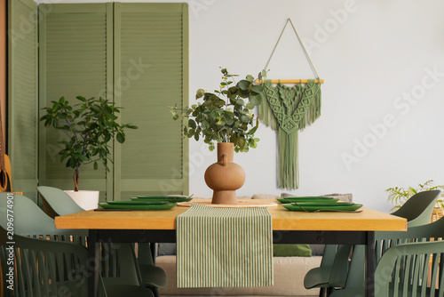Table set in modern stylish...