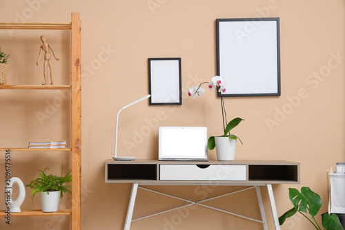 Interior of office with wor...