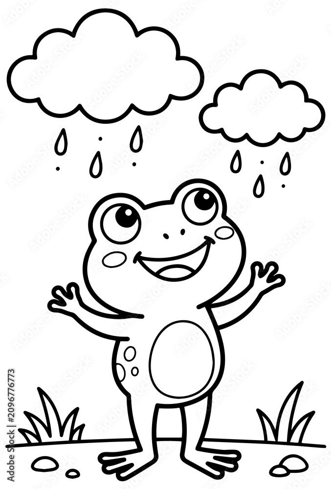 Obraz premium frog, cartoon, animal, green, illustration, vector, amphibian, toad, cute, nature, funny, happy, art, smile, wildlife, water, character, isolated, comic, toy, fun, reptile, eye