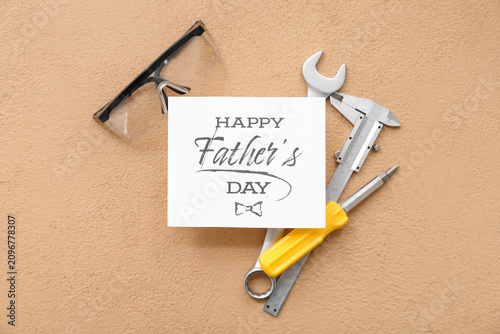 Tools, safety glasses and g...