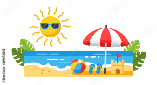 Beach Vacation Summer Sunny Day.